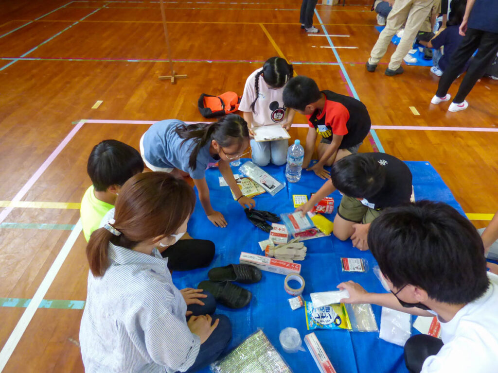 北日野地区自治振興会 防災合宿通学