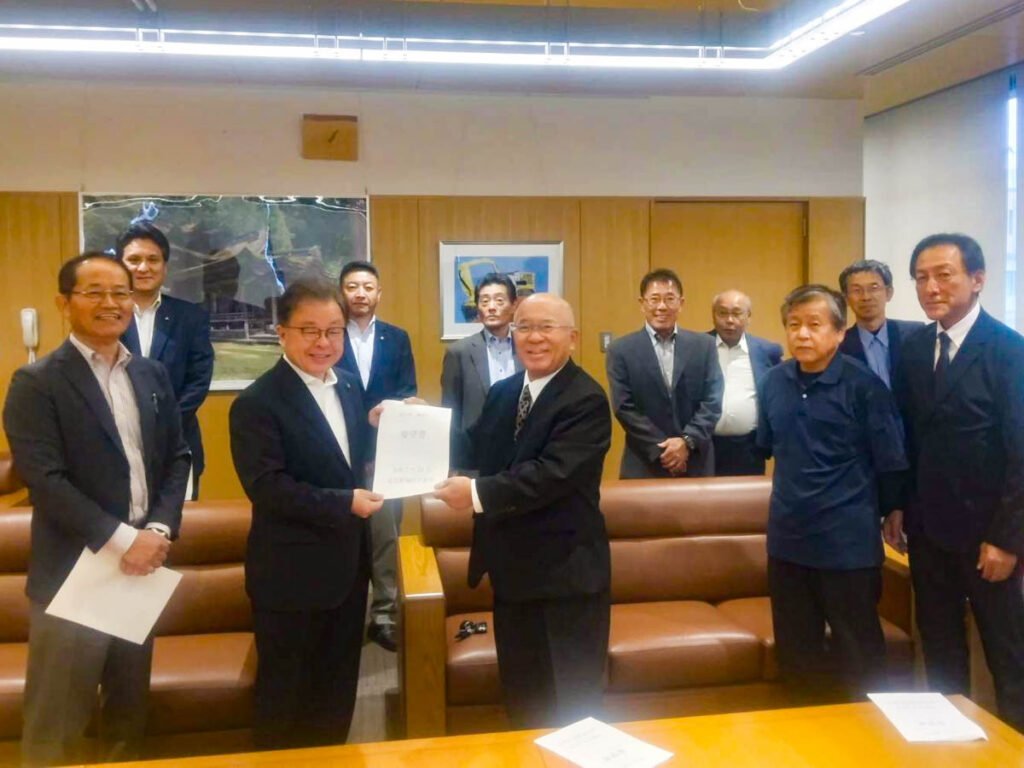 北日野地区自治振興会 区長会 要望書提出