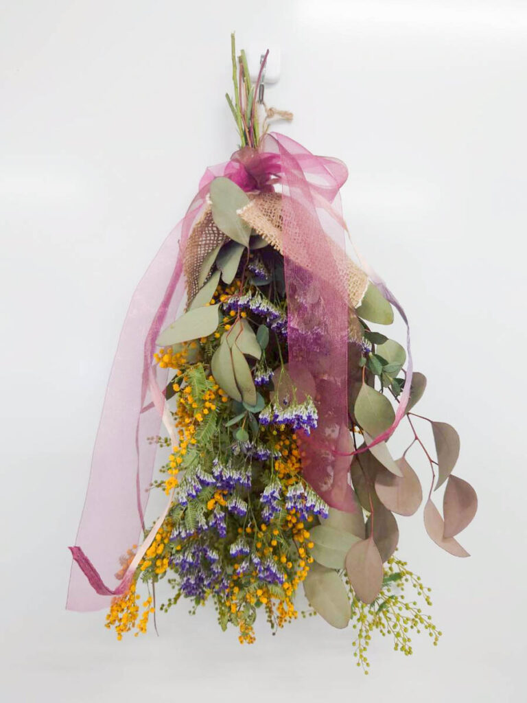 北日野地区自治振興会 ミモザのスワッグづくり